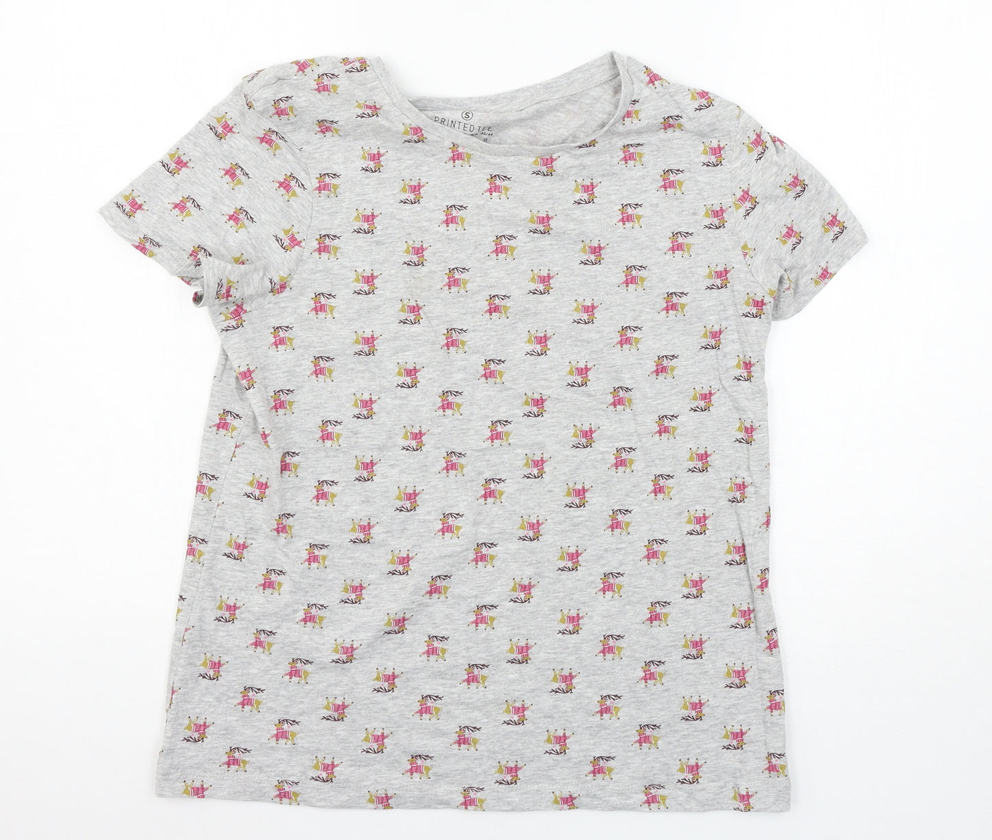 Primark Womens Grey Geometric Jersey Top Pyjama Top Size 10  - Rudolph