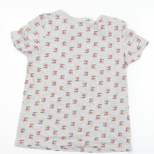 Primark Womens Grey Geometric Jersey Top Pyjama Top Size 10  - Rudolph