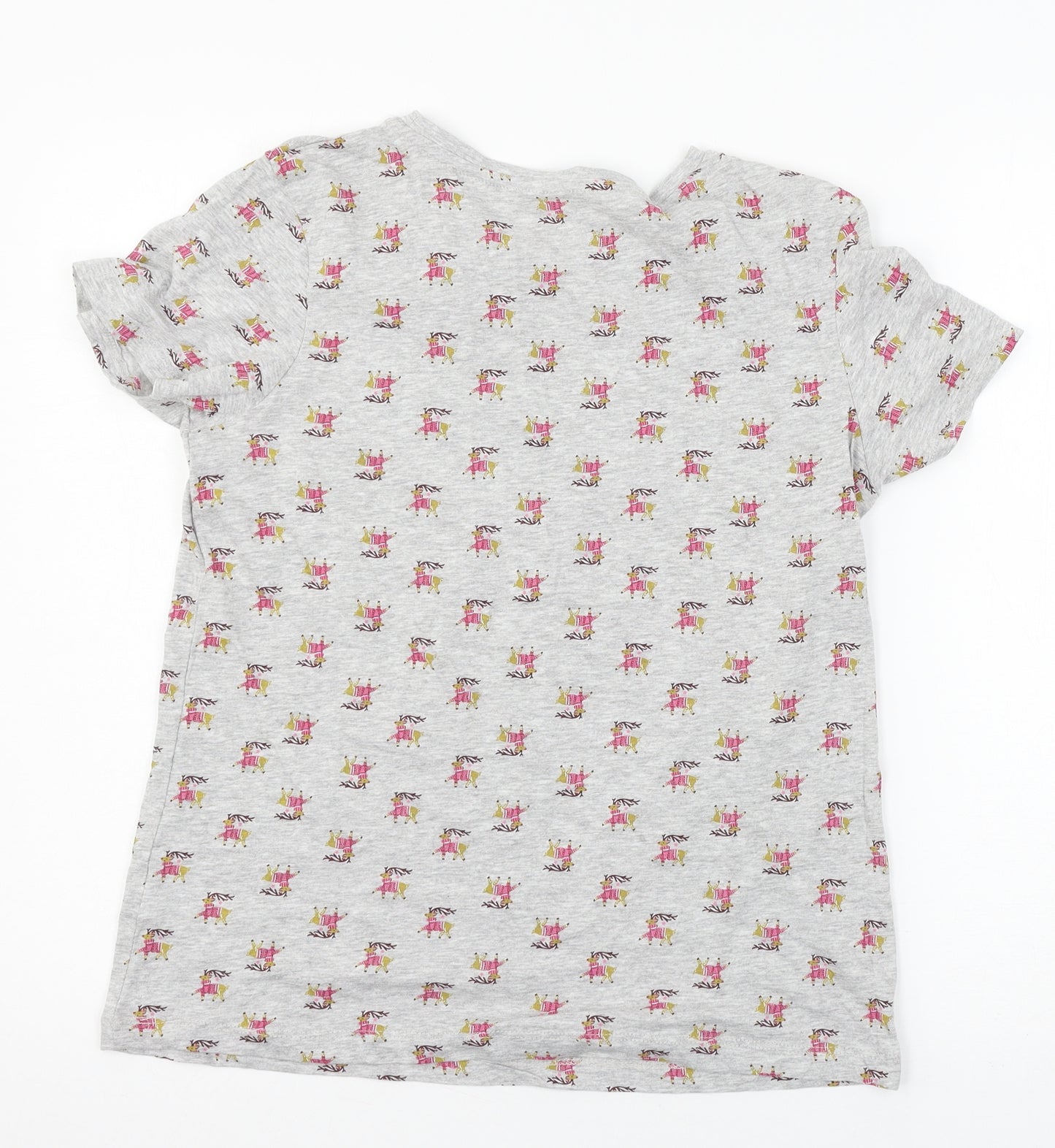 Primark Womens Grey Geometric Jersey Top Pyjama Top Size 10  - Rudolph