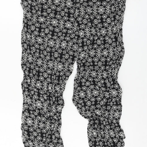 Atmosphere Womens Black Floral  Cropped Trousers Size 8 L24 in