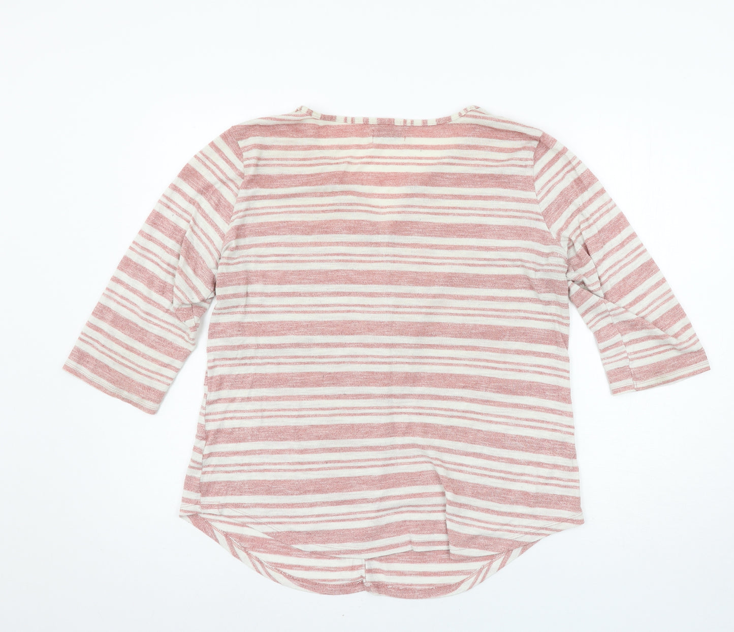 Papaya Womens Pink Striped Knit Basic T-Shirt Size 16