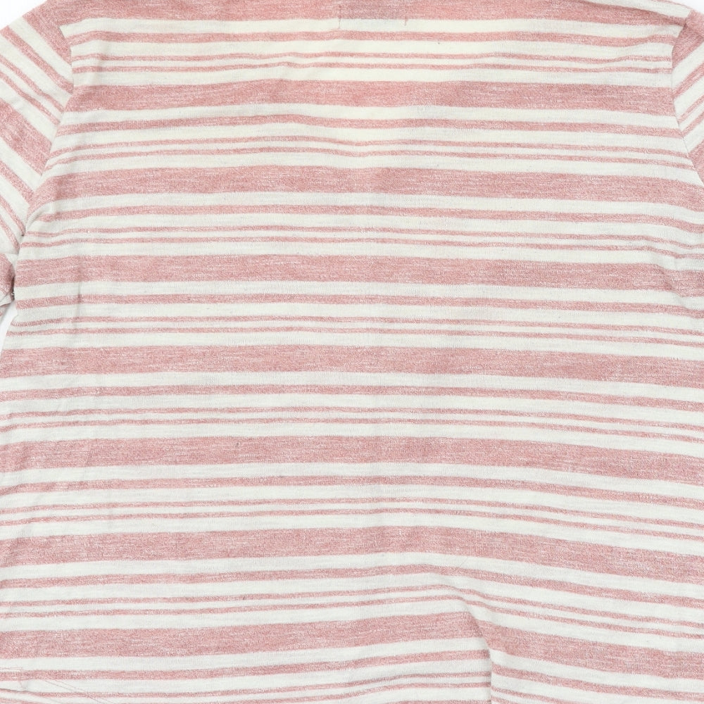 Papaya Womens Pink Striped Knit Basic T-Shirt Size 16