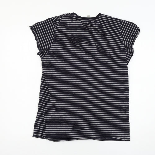 ASOS Womens Blue Striped Jersey Basic T-Shirt Size 6