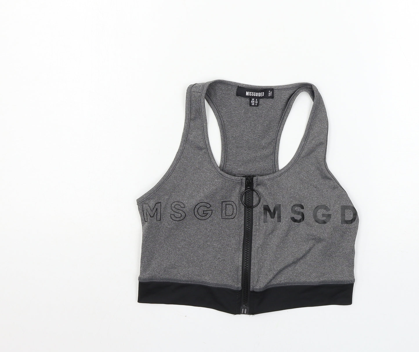 Missguided Womens Grey  Jersey Basic Tank Size 8