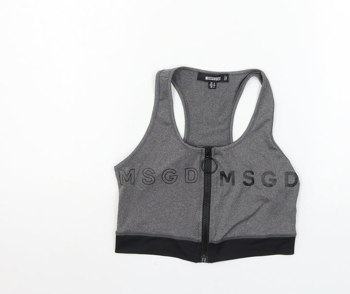 Missguided Womens Grey  Jersey Basic Tank Size 8