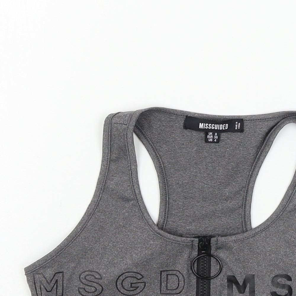 Missguided Womens Grey  Jersey Basic Tank Size 8