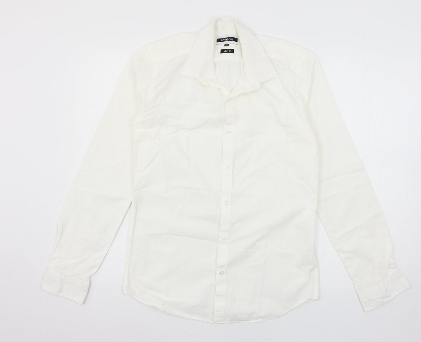 Lime Haus Mens White    Button-Up Size 14.5