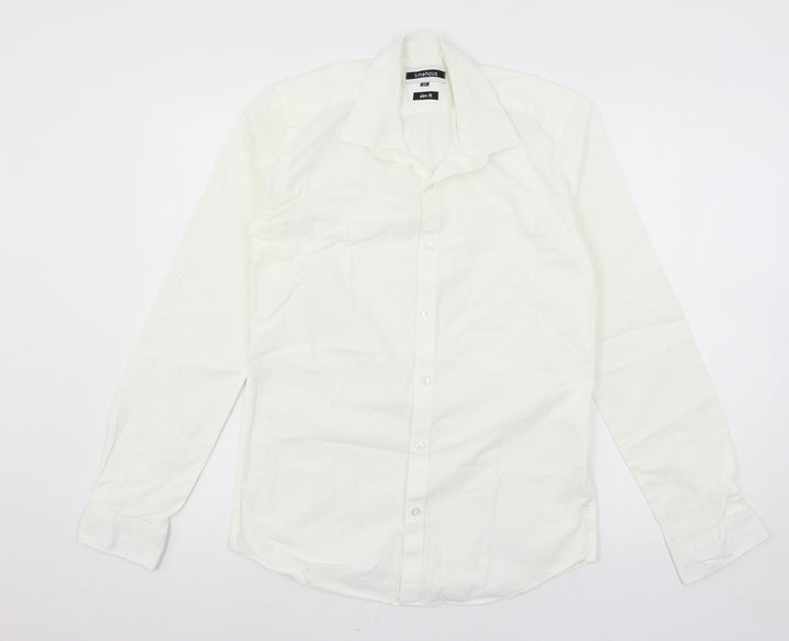 Lime Haus Mens White    Button-Up Size 14.5