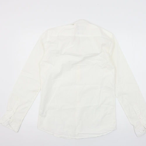 Lime Haus Mens White    Button-Up Size 14.5