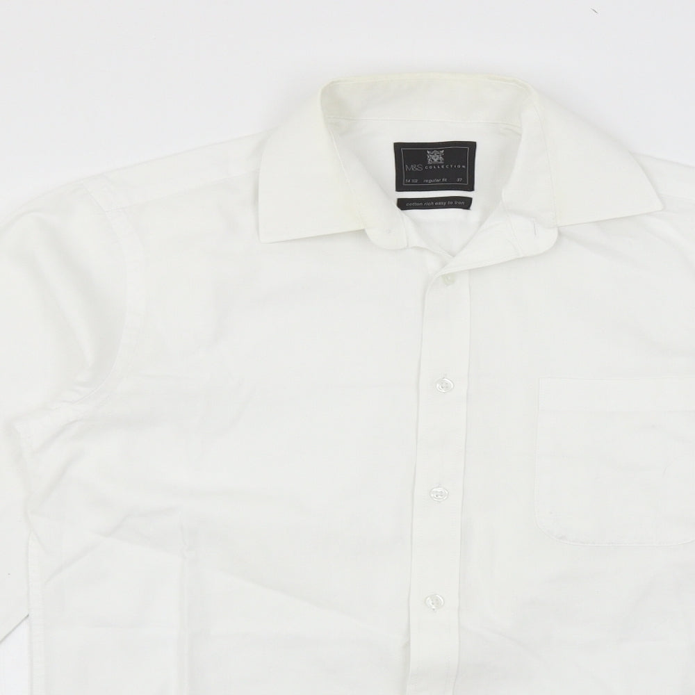 Marks and Spencer Mens White    Dress Shirt Size 14.5