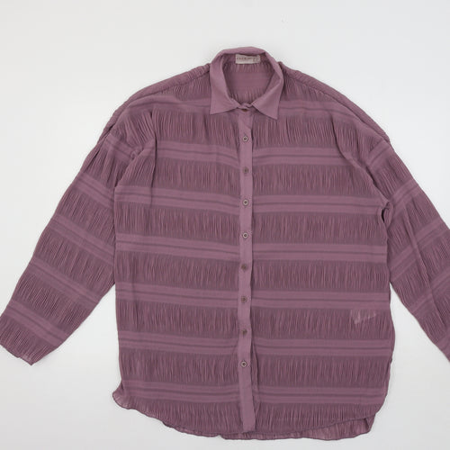 Club L Womens Purple   Basic Button-Up Size 8