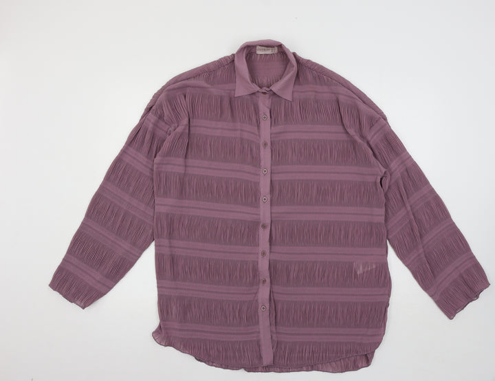 Club L Womens Purple   Basic Button-Up Size 8