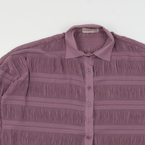 Club L Womens Purple   Basic Button-Up Size 8