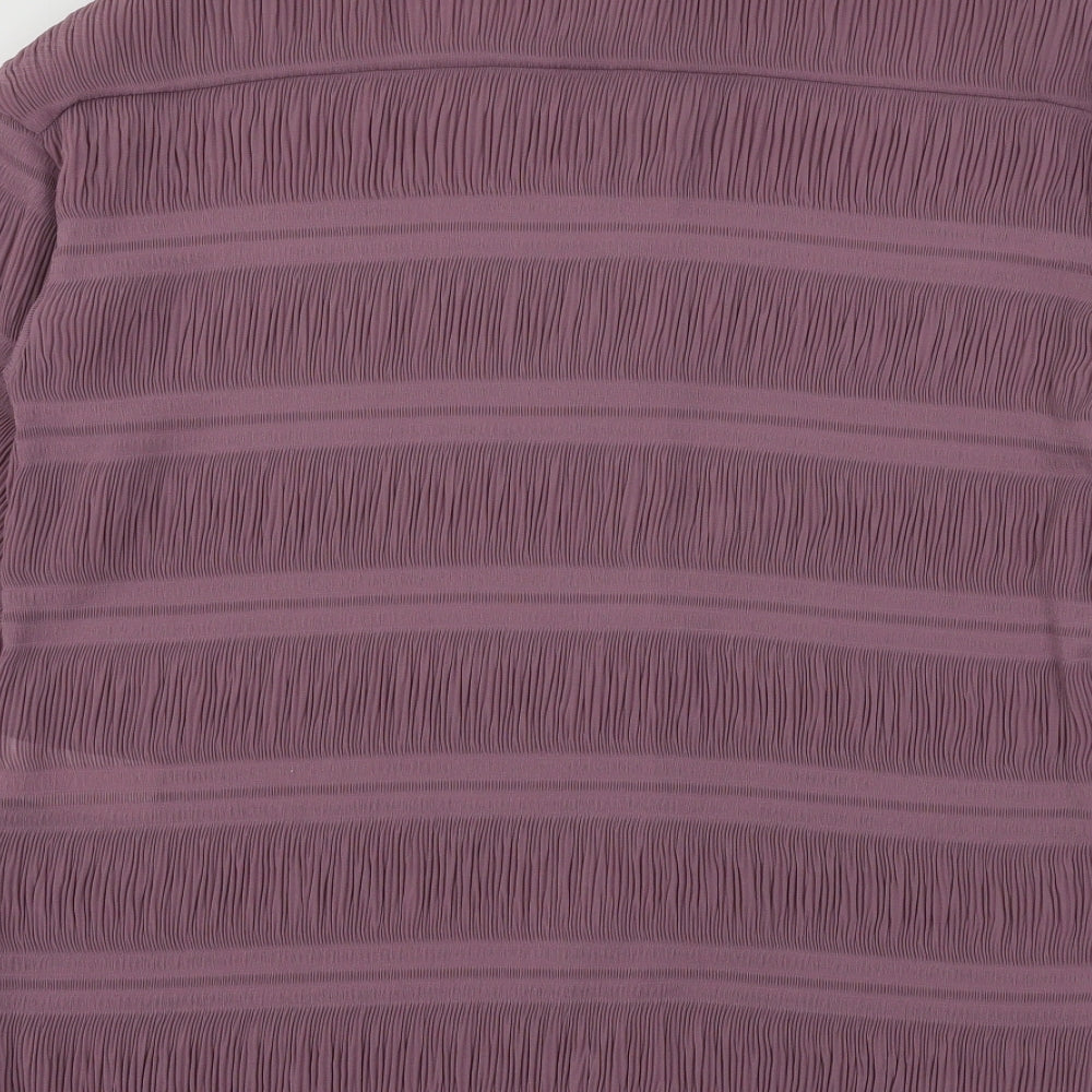 Club L Womens Purple   Basic Button-Up Size 8
