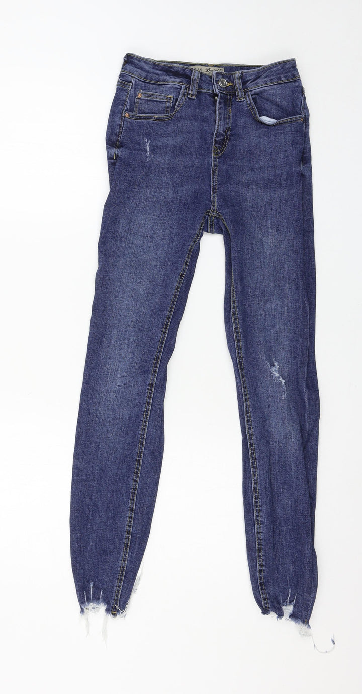 Denim & Co. Womens Blue Denim Skinny Jeans Size 8 L27 in