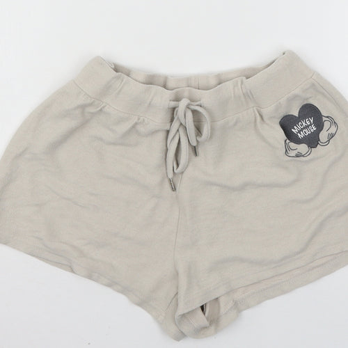 Disney Womens Beige Solid Jersey Top Pyjama Pants Size 6  - Mickey Mouse