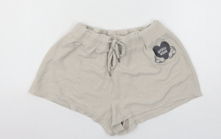Disney Womens Beige Solid Jersey Top Pyjama Pants Size 6 - Mickey Mouse