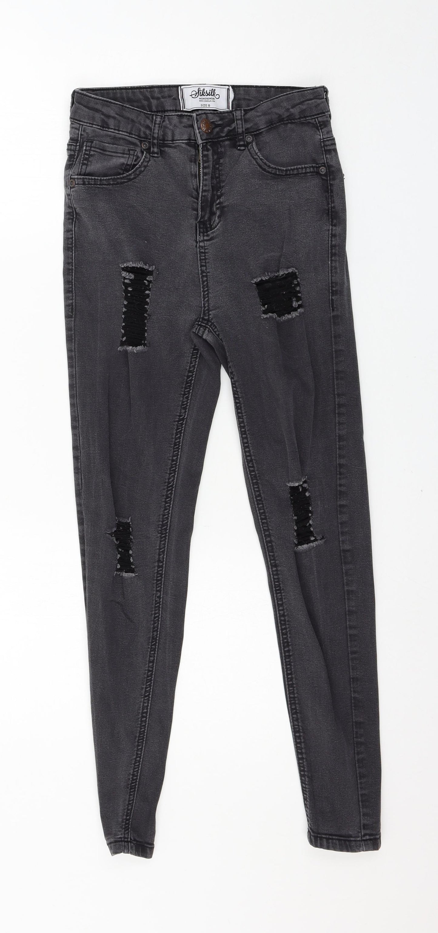 SikSilk Womens Green  Denim Skinny Jeans Size 8 L24 in