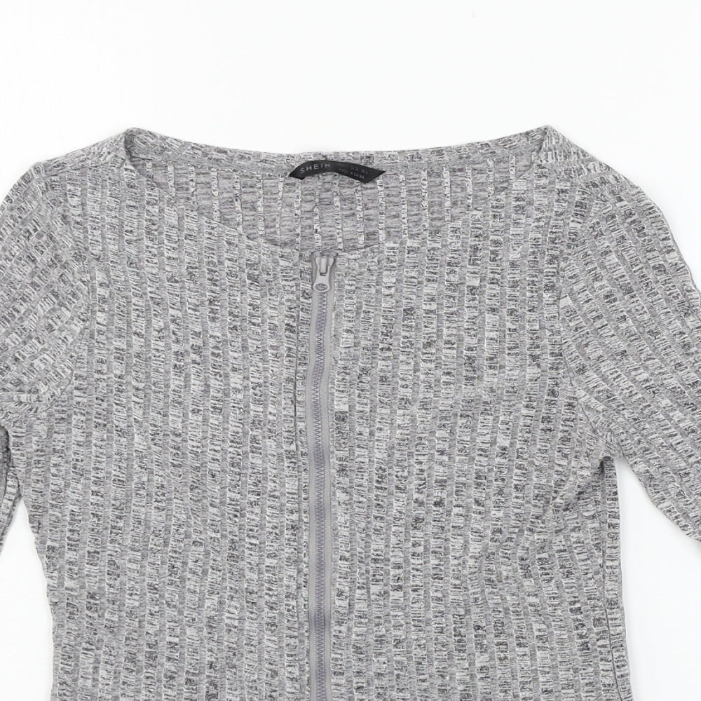 SheIn Womens Grey  Jersey Basic T-Shirt Size S