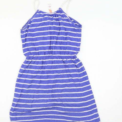 Ocean Club Womens Blue Striped Jersey Slip Dress  Size 8  - Beach Cover Up