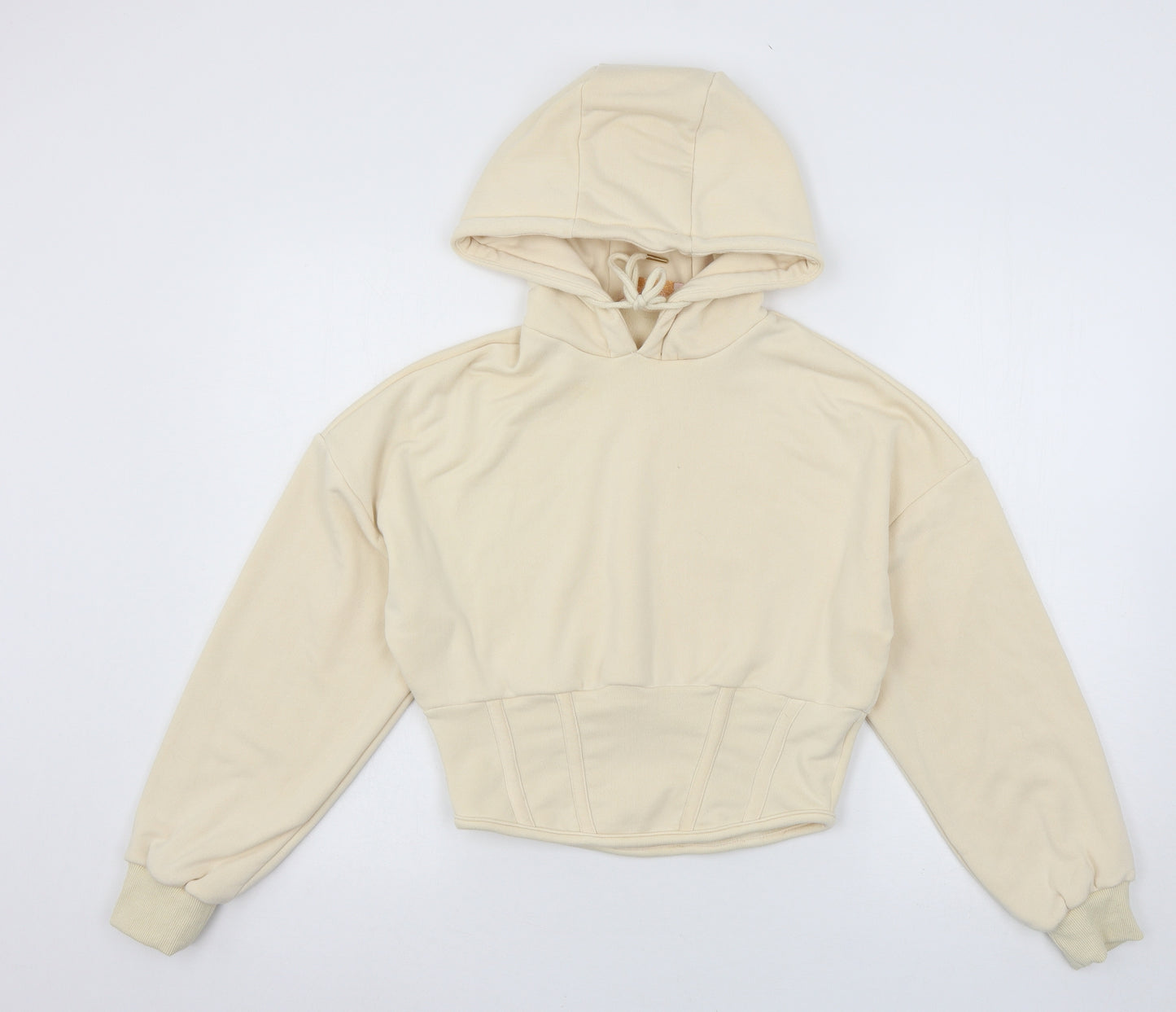 Club L Womens Beige  Jersey Pullover Hoodie Size 8