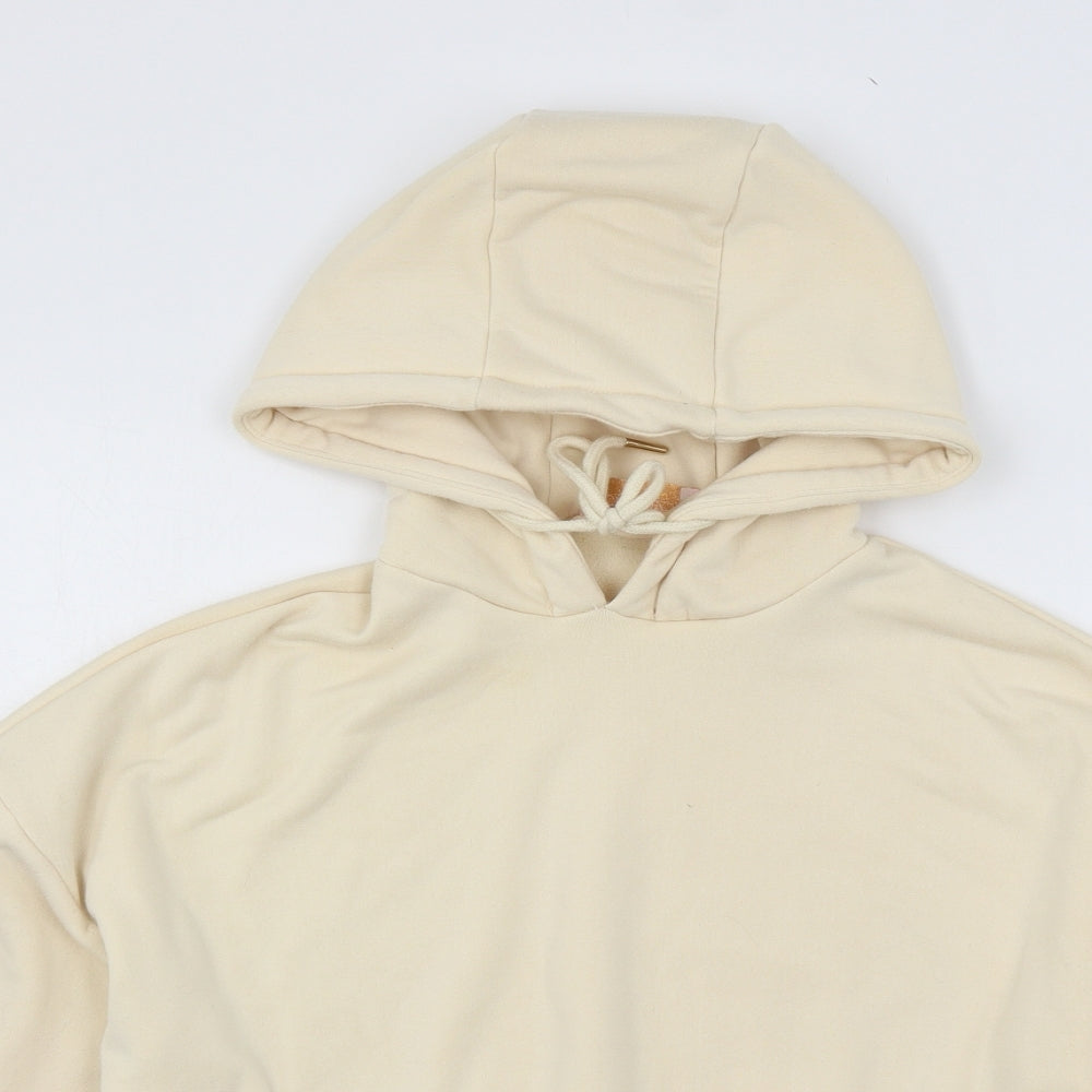 Club L Womens Beige  Jersey Pullover Hoodie Size 8