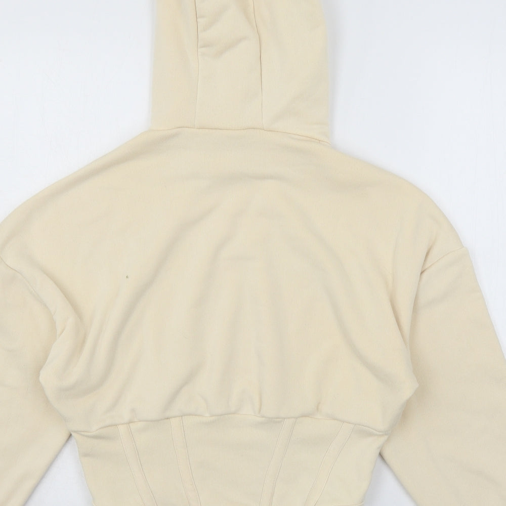 Club L Womens Beige  Jersey Pullover Hoodie Size 8
