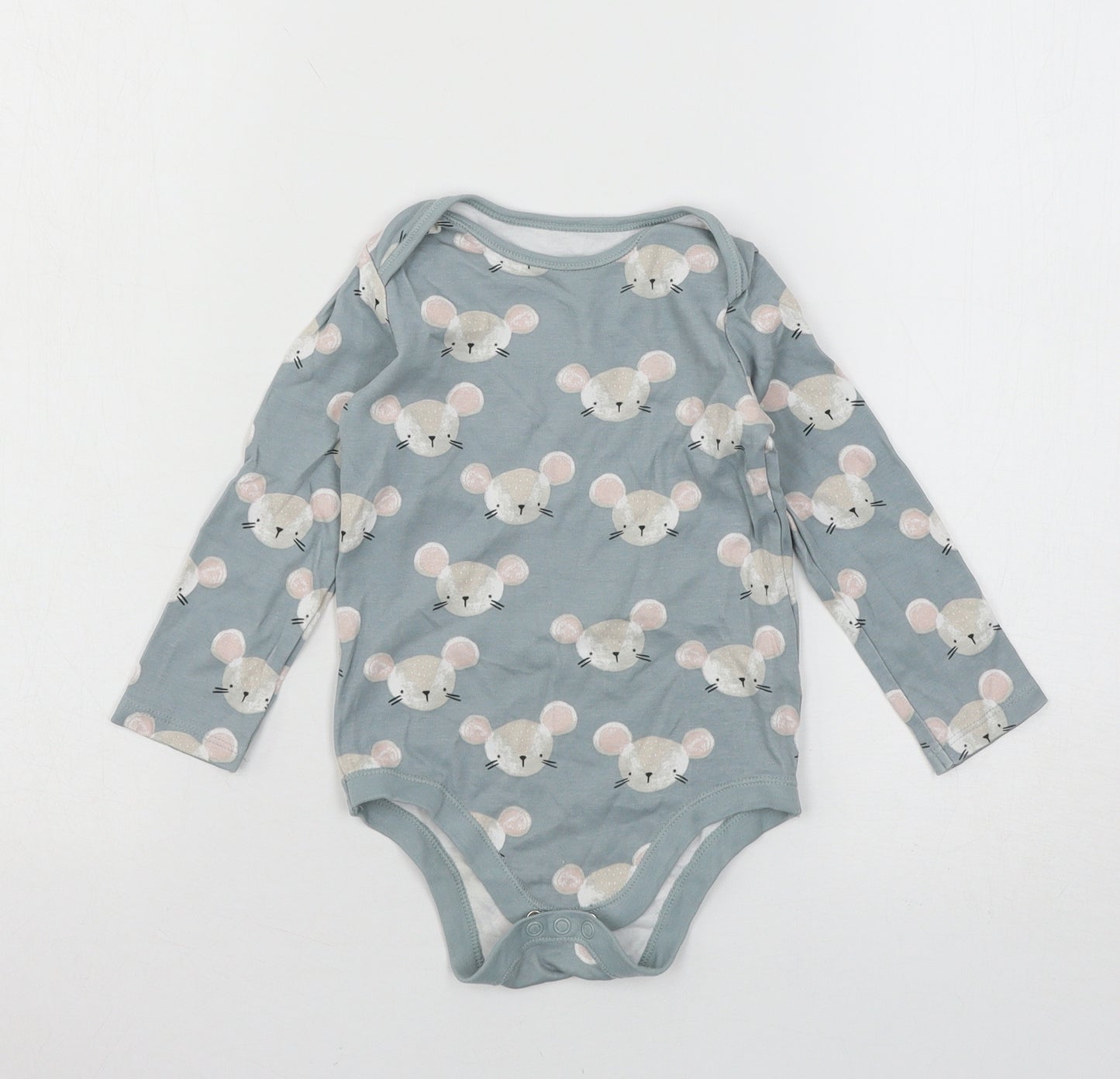 TU Girls Grey  Jersey Babygrow One-Piece Size 12-18 Months  - Mouse