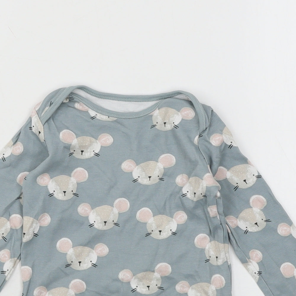 TU Girls Grey  Jersey Babygrow One-Piece Size 12-18 Months  - Mouse