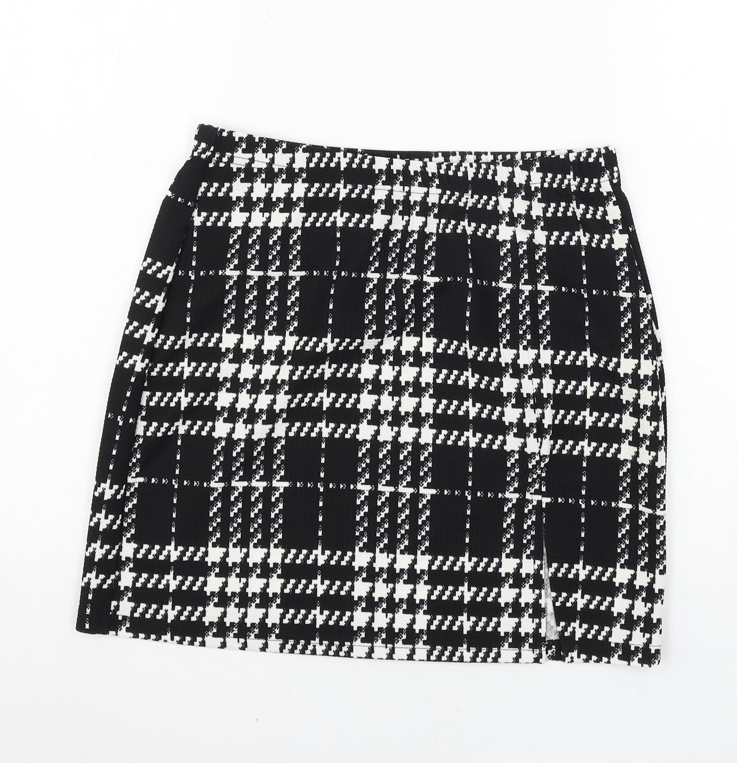 SheIn Womens Black Plaid  A-Line Skirt Size 10