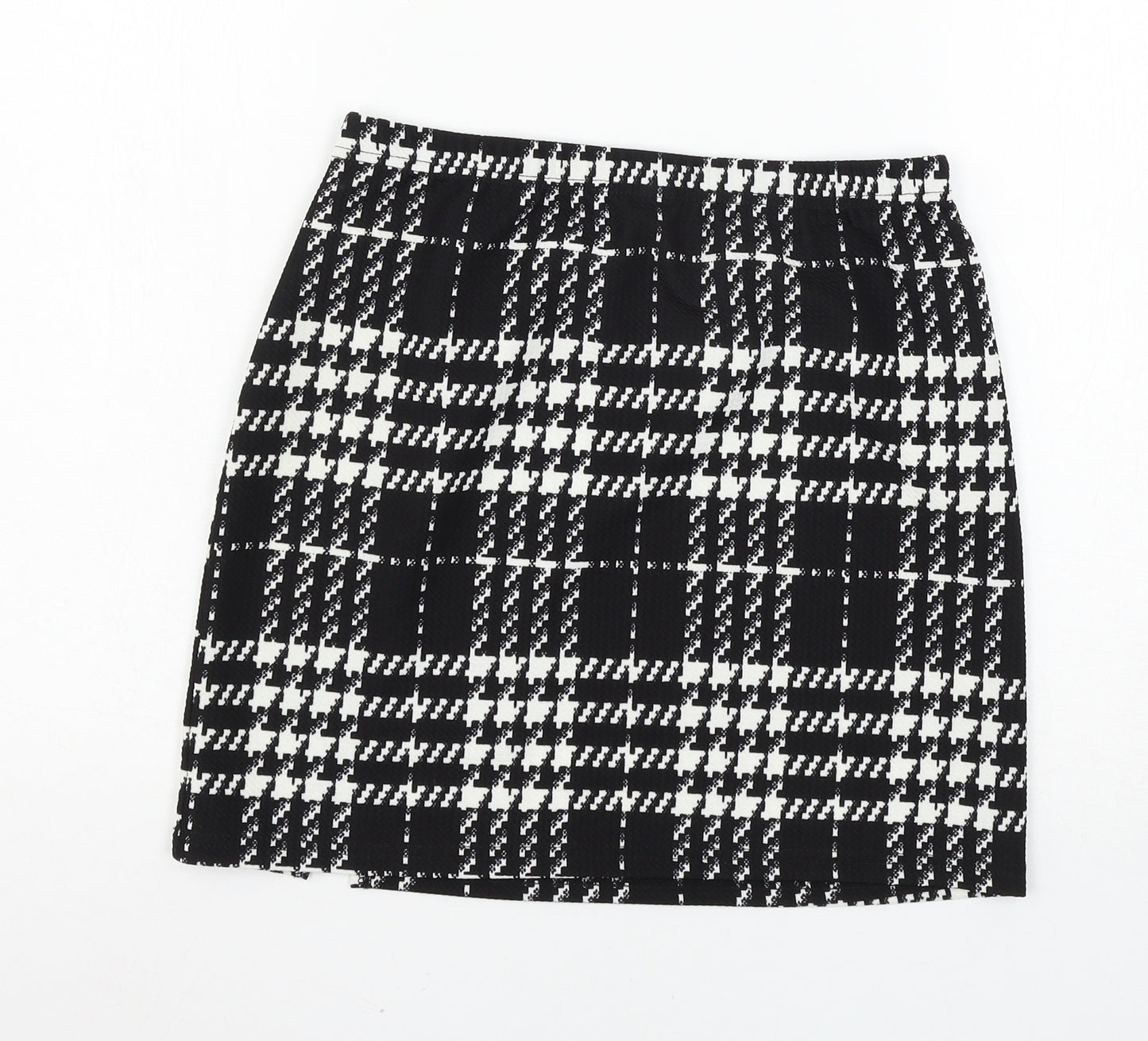 SheIn Womens Black Plaid  A-Line Skirt Size 10