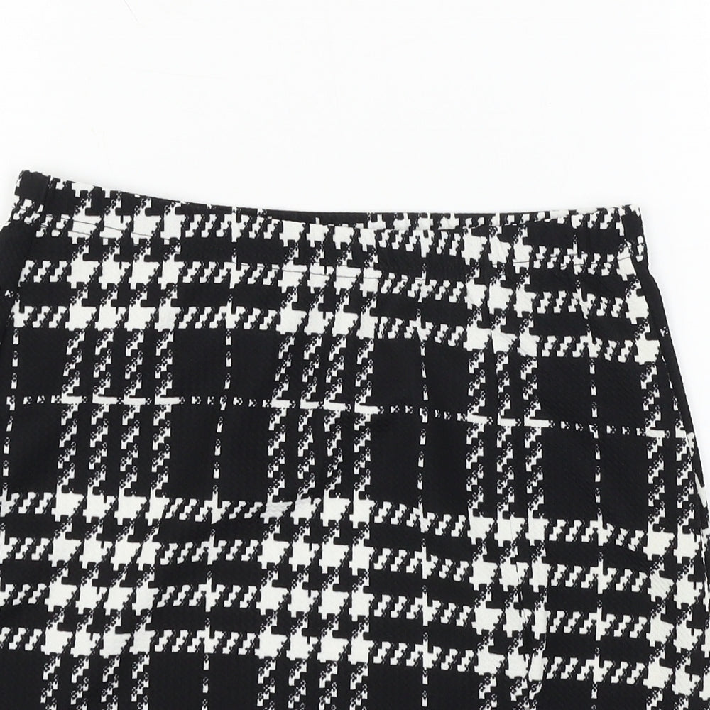 SheIn Womens Black Plaid  A-Line Skirt Size 10