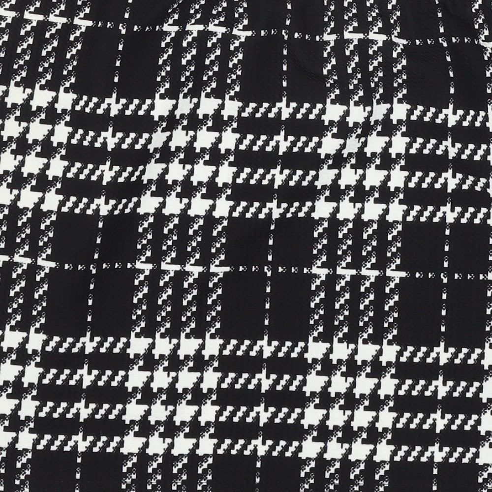 SheIn Womens Black Plaid  A-Line Skirt Size 10