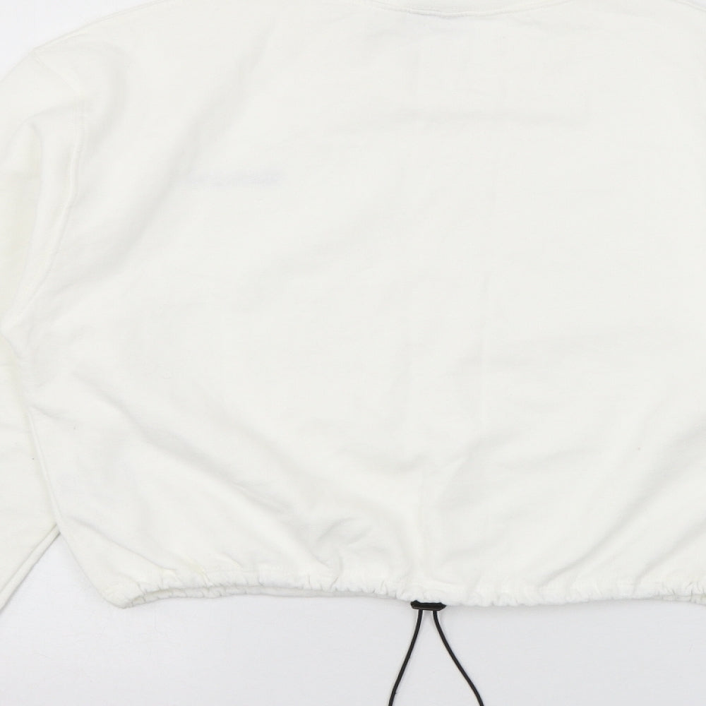 Iets Frans Womens White  Jersey Pullover Sweatshirt Size M
