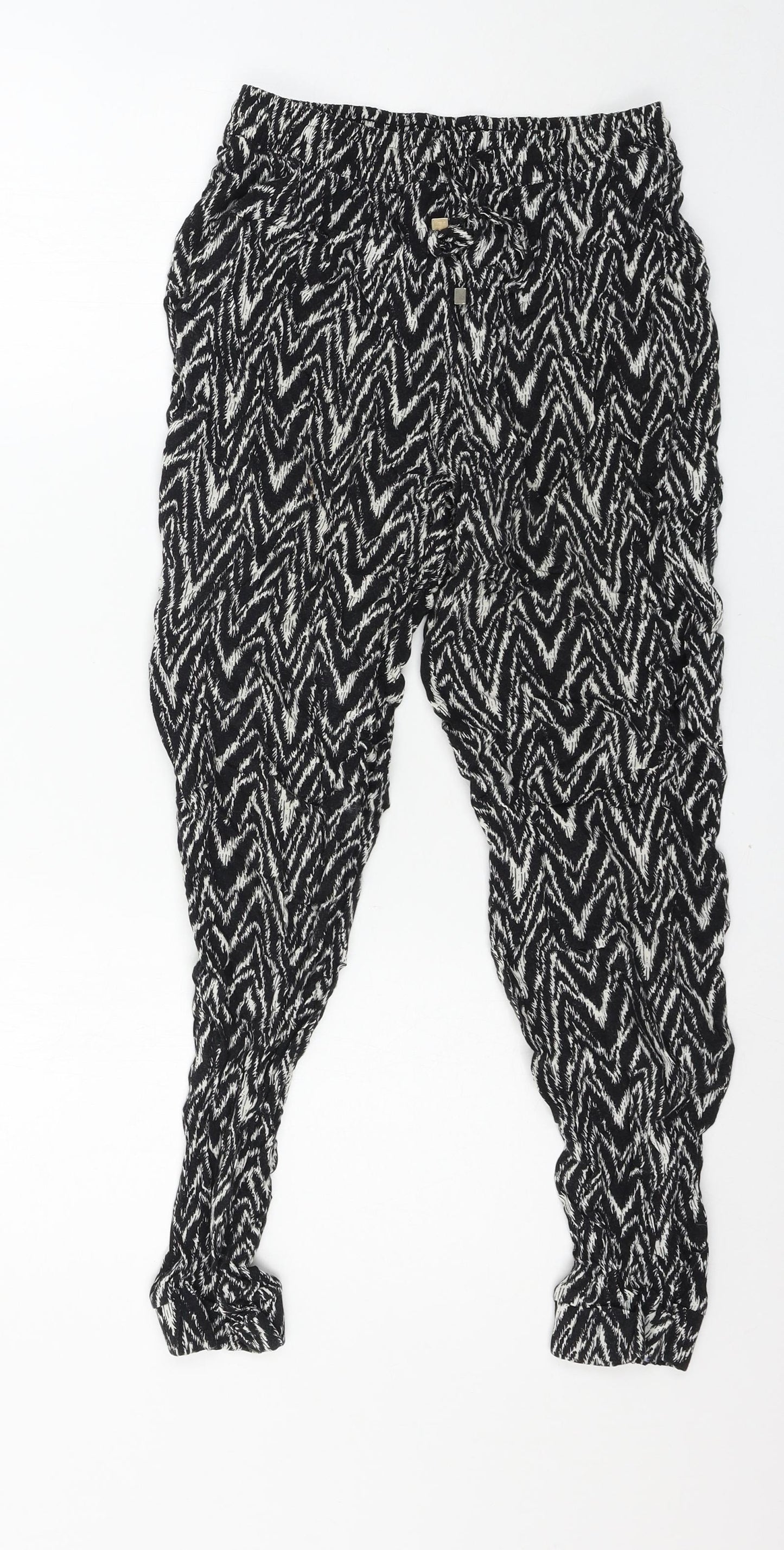 Dorothy Perkins Womens Black Striped  Trousers  Size 8 L25 in