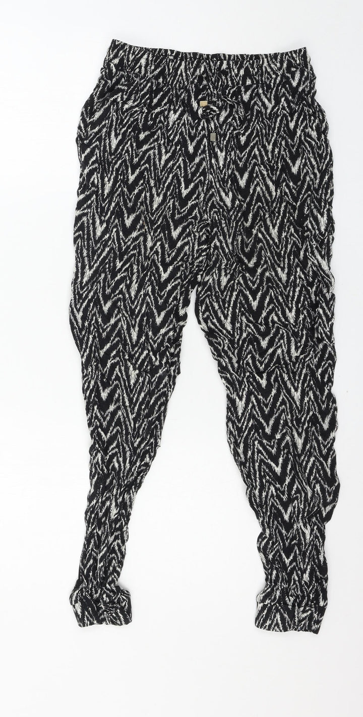Dorothy Perkins Womens Black Striped  Trousers  Size 8 L25 in