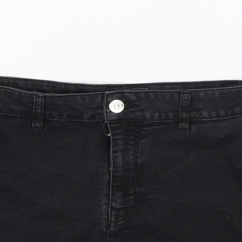 Divided by H&M Womens Grey  Denim Hot Pants Shorts Size 8