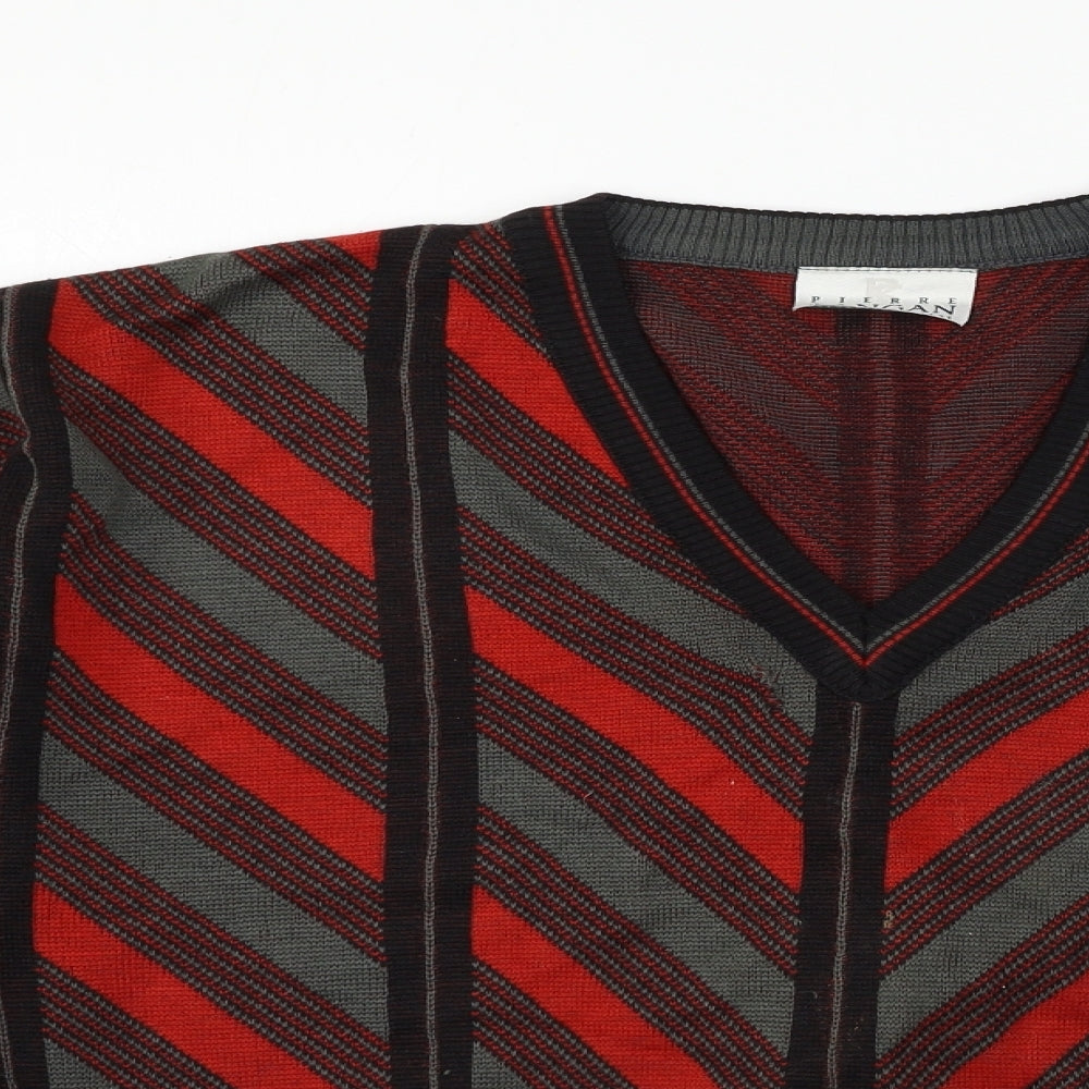 Pierre Sangan Womens Multicoloured Striped Knit Pullover Jumper Size L