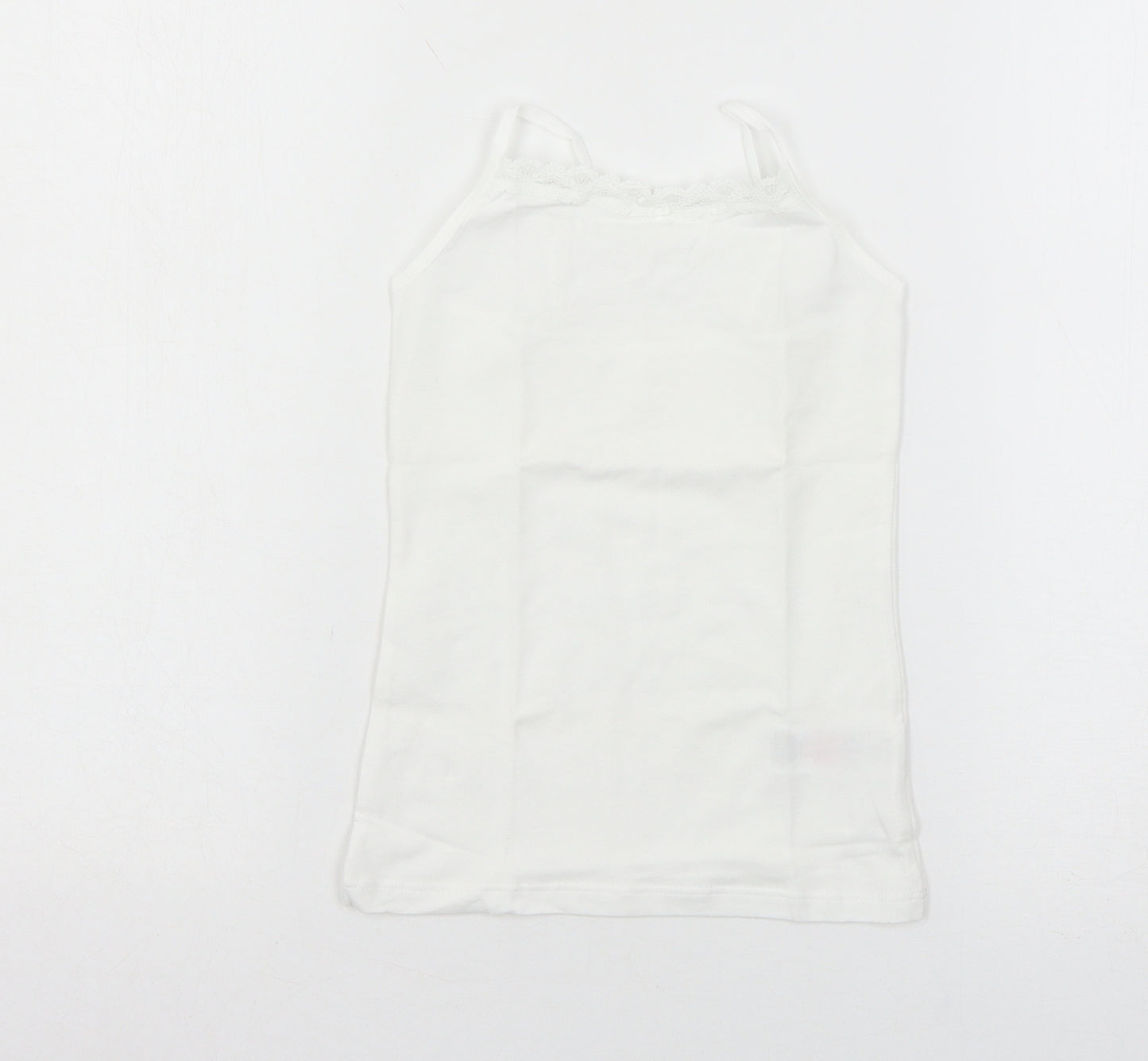 F&F Girls White  Jersey Basic Tank Size 6-7 Years