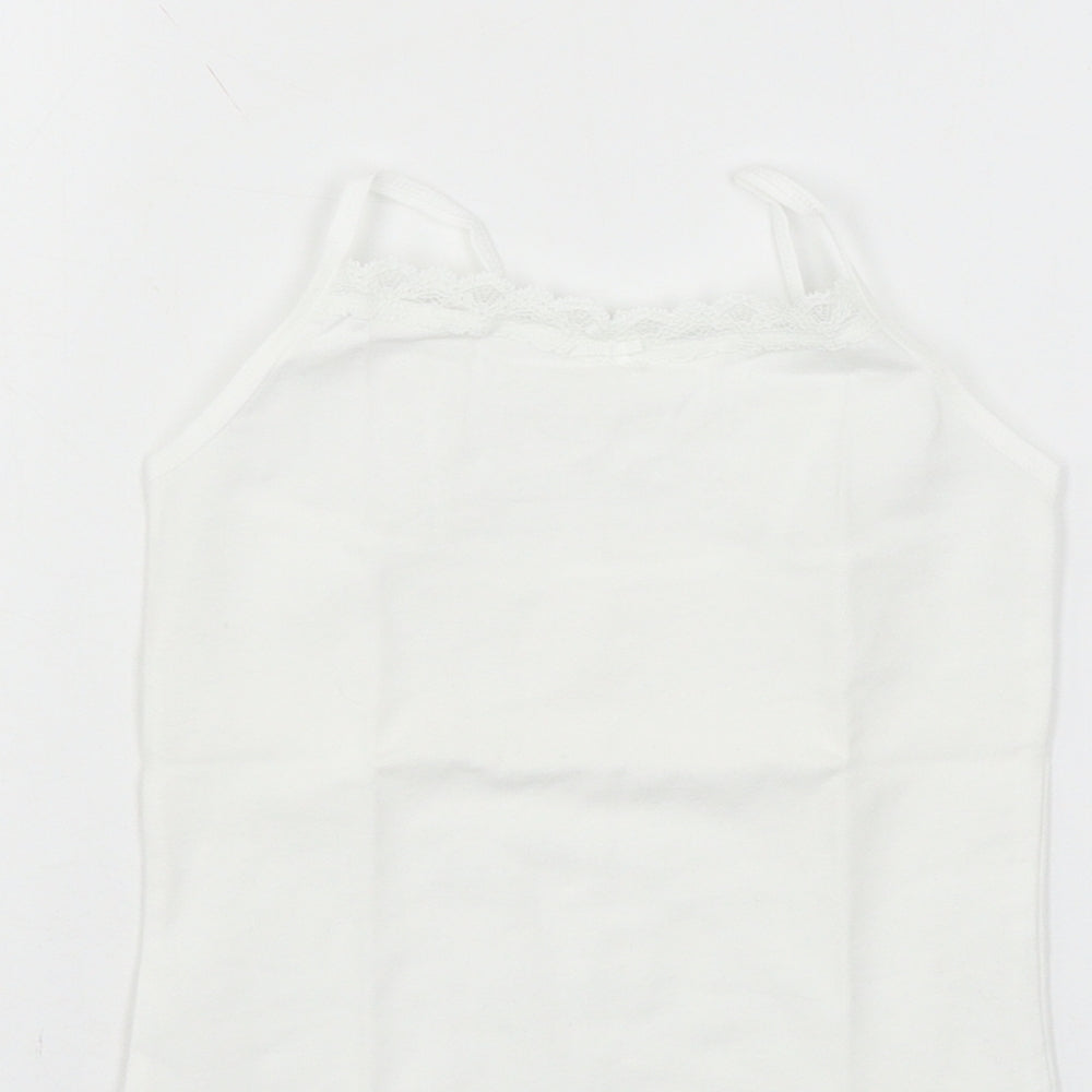 F&F Girls White  Jersey Basic Tank Size 6-7 Years