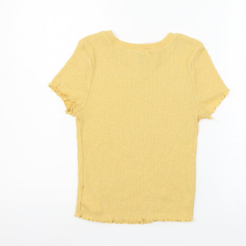 Primark Womens Yellow  Jersey Basic T-Shirt Size 4