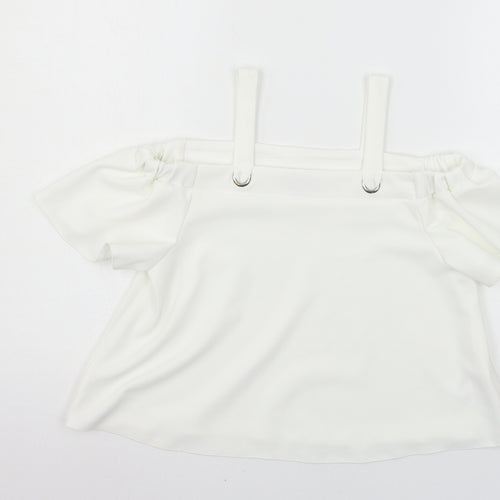 Primark Girls White  Jersey Basic Blouse Size 10-11 Years