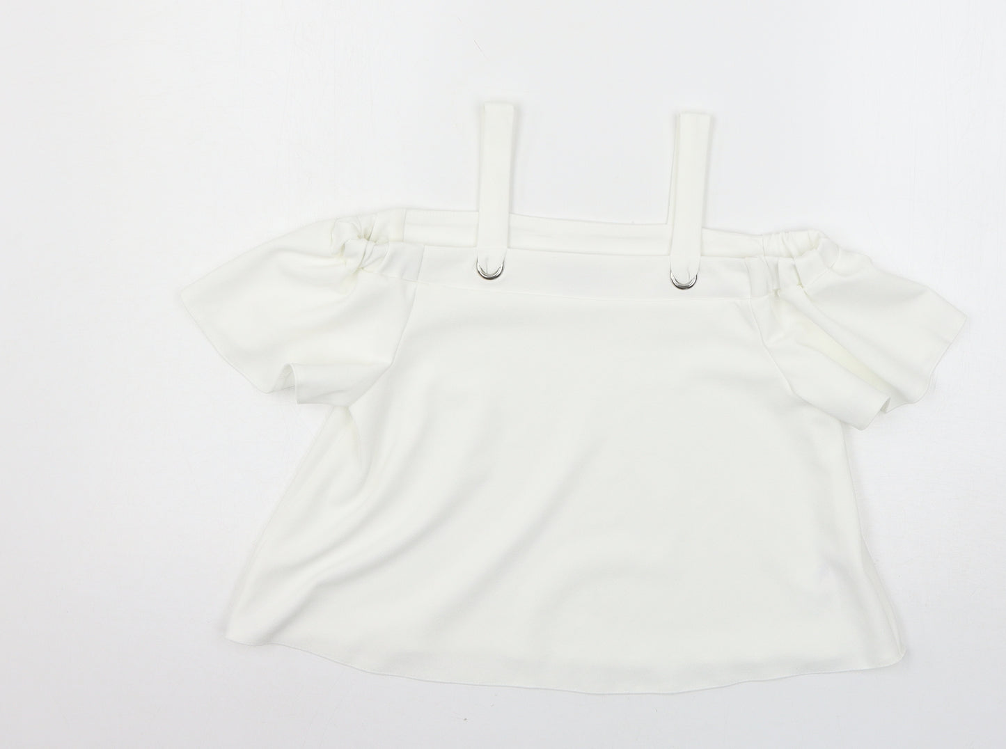 Primark Girls White  Jersey Basic Blouse Size 10-11 Years