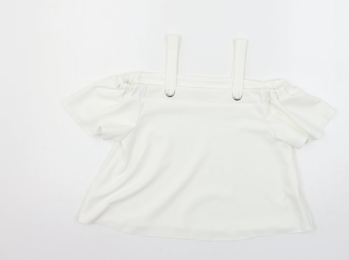 Primark Girls White  Jersey Basic Blouse Size 10-11 Years