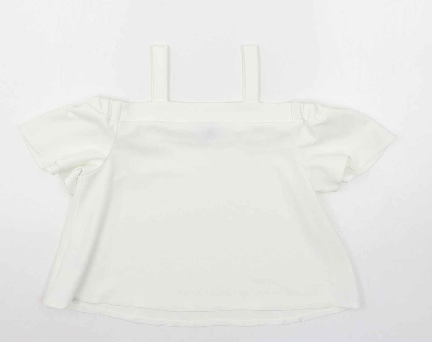 Primark Girls White  Jersey Basic Blouse Size 10-11 Years