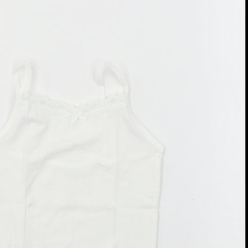 F&F Girls White  Jersey Basic Tank Size 6-7 Years