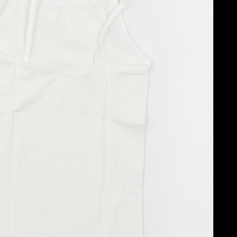 F&F Girls White  Jersey Basic Tank Size 6-7 Years