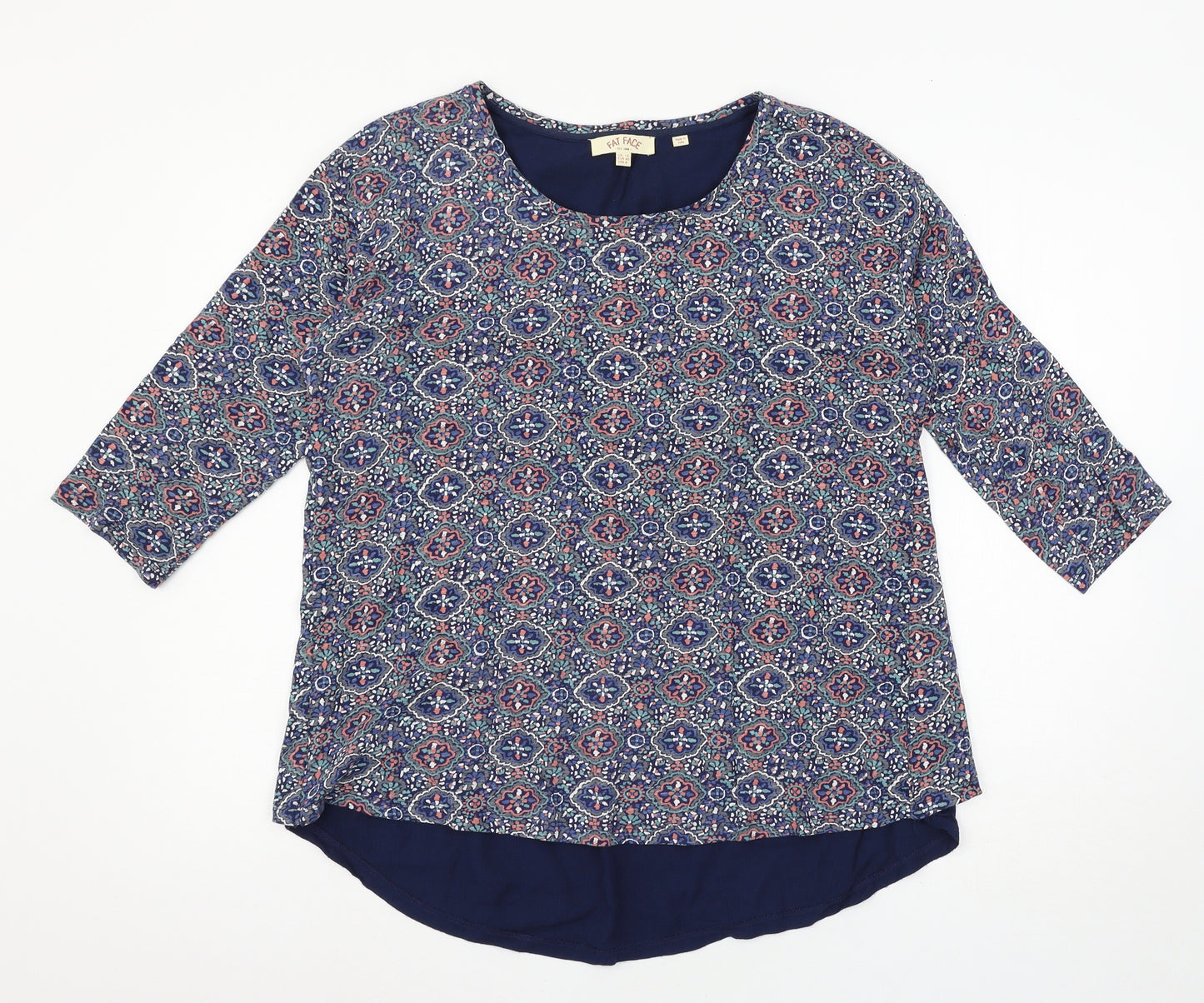 Fat Face Womens Blue  Jersey Basic T-Shirt Size 12