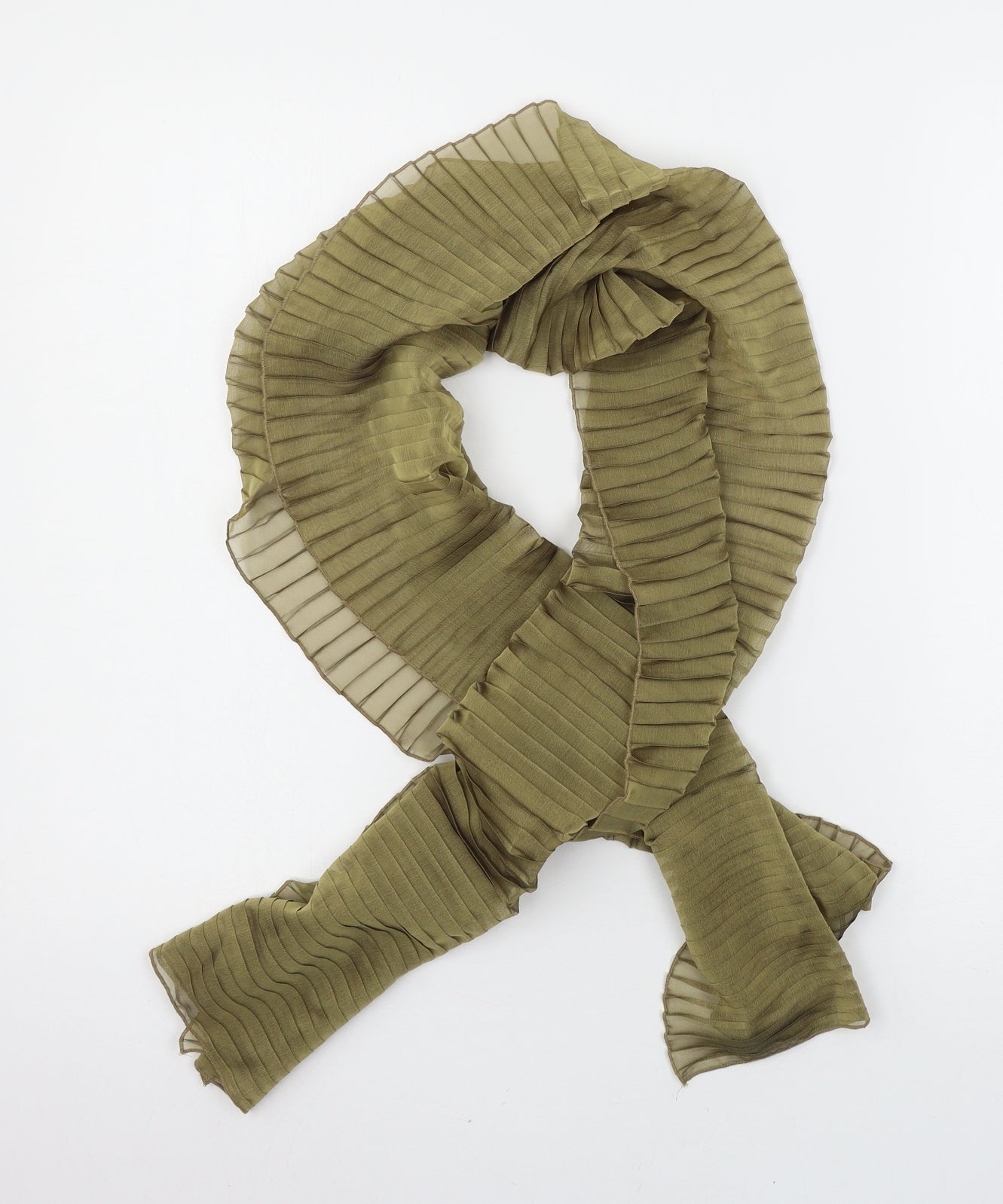 Preworn Womens Green    Scarf   - Pleated