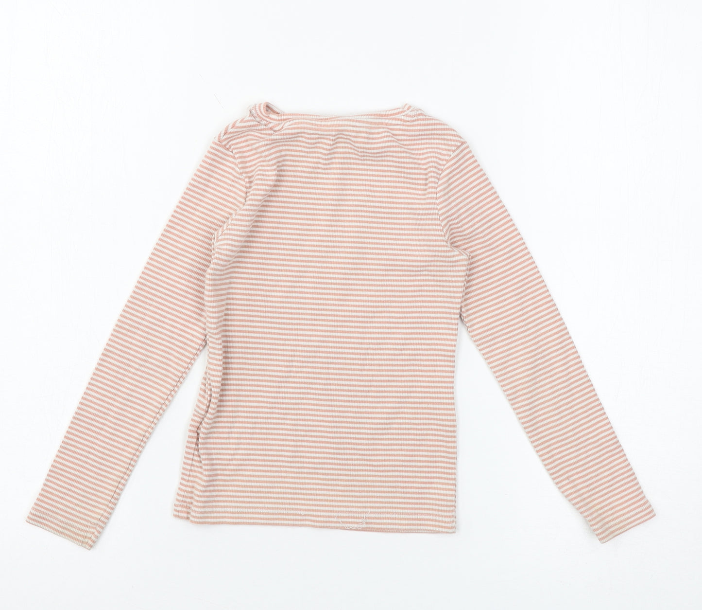 NEXT Girls Pink Striped Jersey Basic T-Shirt Size 5 Years